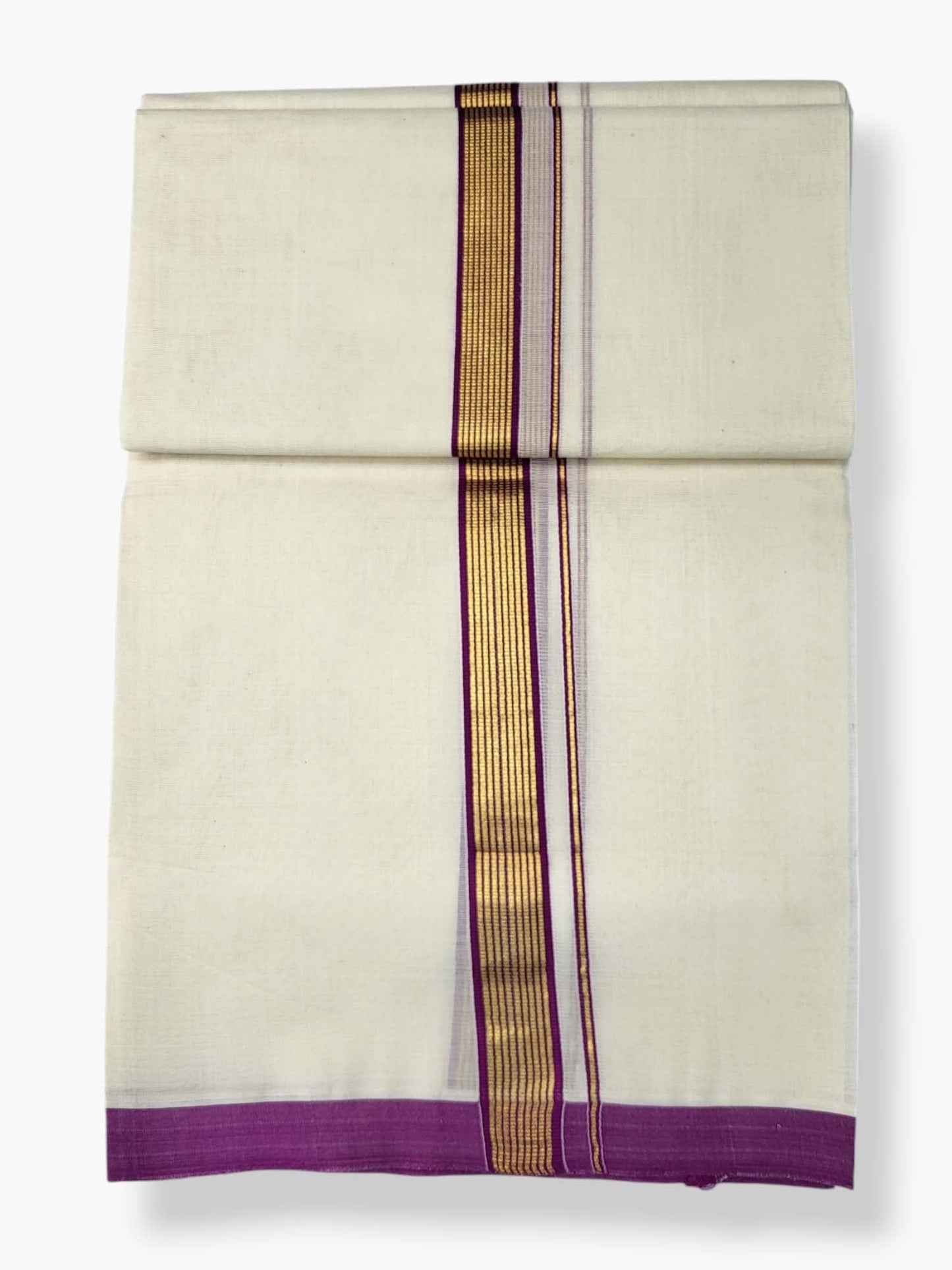  Kerala Balaramapuram Pure Cotton Handloom Mundu/Dhoti 