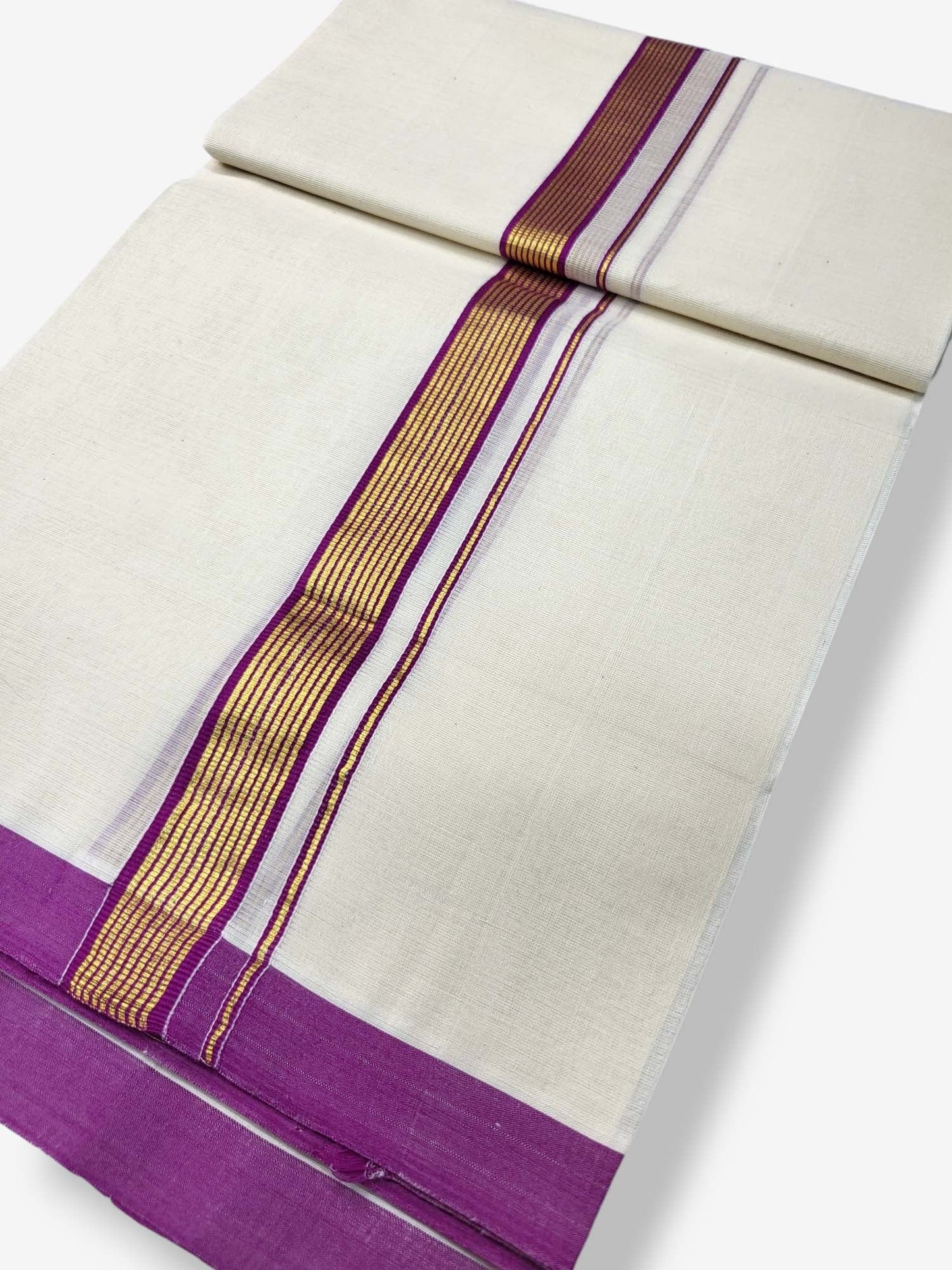  Kerala Balaramapuram Pure Cotton Handloom Mundu/Dhoti 