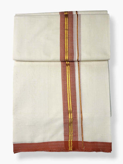  Kerala Balaramapuram Pure Cotton Handloom Mundu/Dhoti 