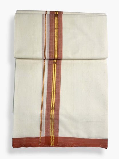  Kerala Balaramapuram Pure Cotton Handloom Mundu/Dhoti 