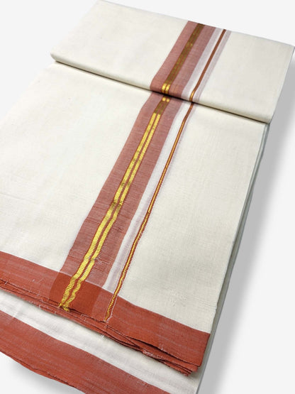  Kerala Balaramapuram Pure Cotton Handloom Mundu/Dhoti 