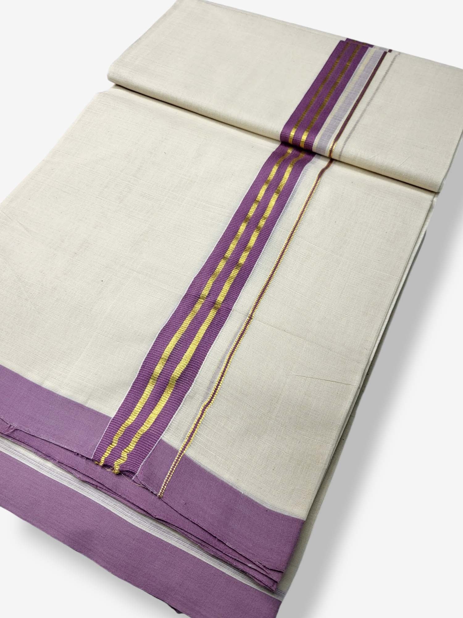  Kerala Balaramapuram Pure Cotton Handloom Mundu/Dhoti 