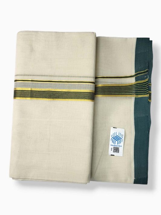  Kerala Balaramapuram Pure Cotton Handloom Mundu/Dhoti 