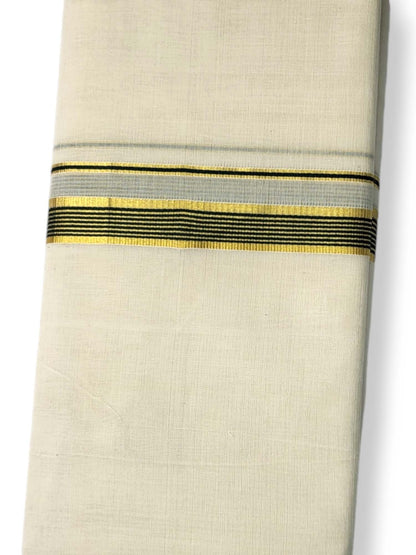  Kerala Balaramapuram Pure Cotton Handloom Mundu/Dhoti 