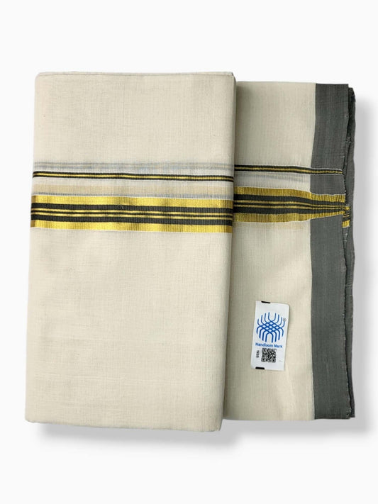  Kerala Balaramapuram Pure Cotton Handloom Mundu/Dhoti 