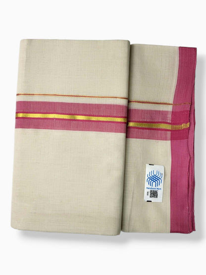  Kerala Balaramapuram Pure Cotton Handloom Mundu/Dhoti 