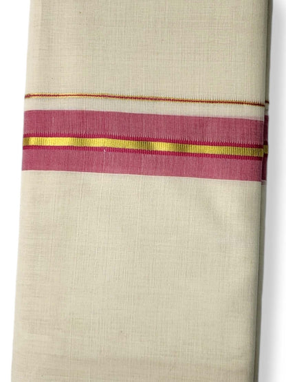  Kerala Balaramapuram Pure Cotton Handloom Mundu/Dhoti 