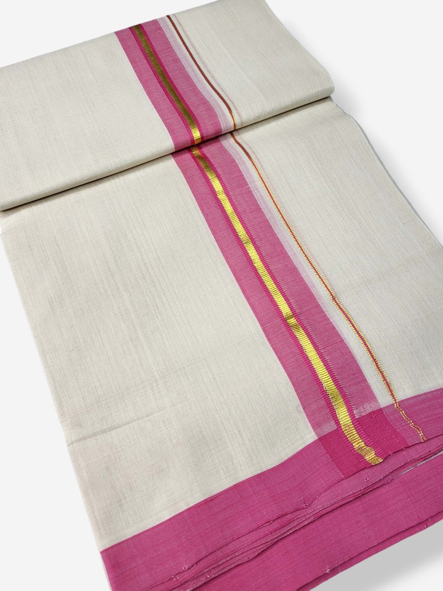  Kerala Balaramapuram Pure Cotton Handloom Mundu/Dhoti 