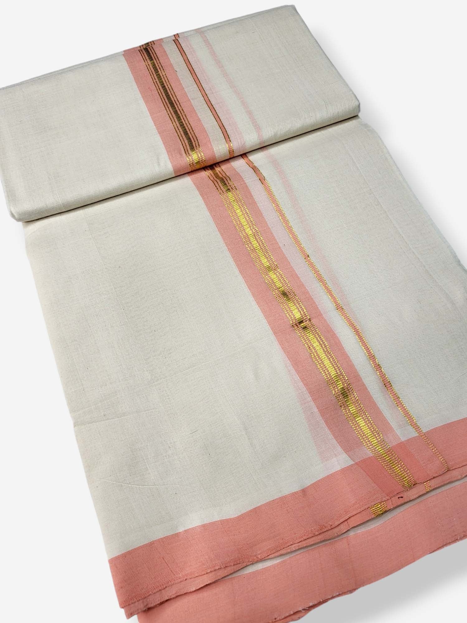  Kerala Balaramapuram Pure Cotton Handloom Mundu/Dhoti 