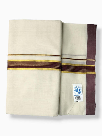  Kerala Balaramapuram Pure Cotton Handloom Mundu/Dhoti 