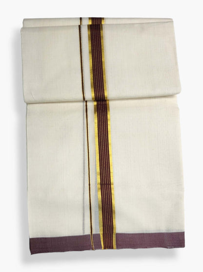  Kerala Balaramapuram Pure Cotton Handloom Mundu/Dhoti 