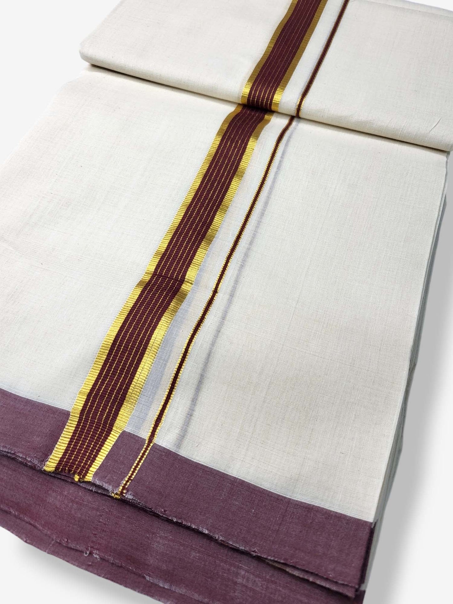  Kerala Balaramapuram Pure Cotton Handloom Mundu/Dhoti 