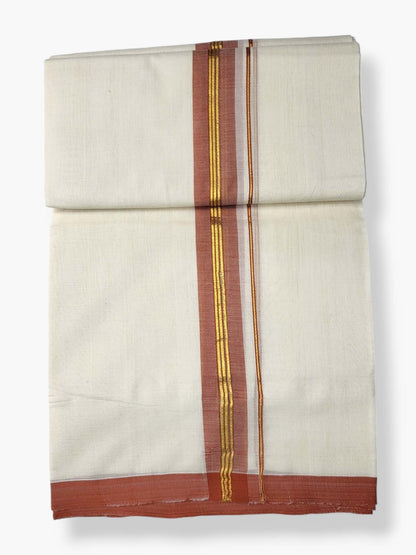  Kerala Balaramapuram Pure Cotton Handloom Mundu/Dhoti 