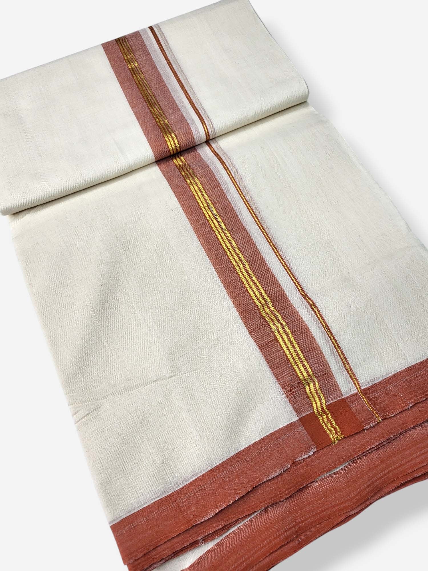  Kerala Balaramapuram Pure Cotton Handloom Mundu/Dhoti 