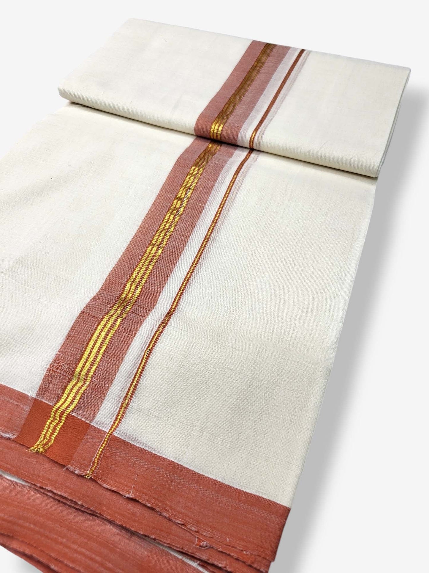  Kerala Balaramapuram Pure Cotton Handloom Mundu/Dhoti 