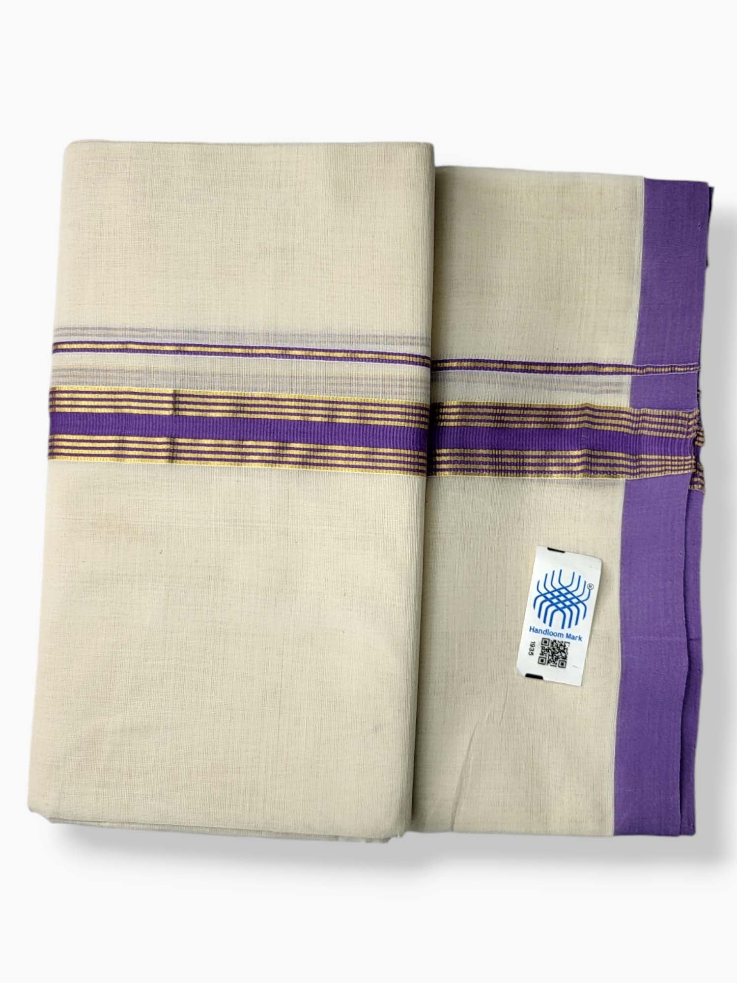  Kerala Balaramapuram Pure Cotton Handloom Mundu/Dhoti 