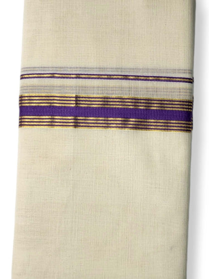  Kerala Balaramapuram Pure Cotton Handloom Mundu/Dhoti 