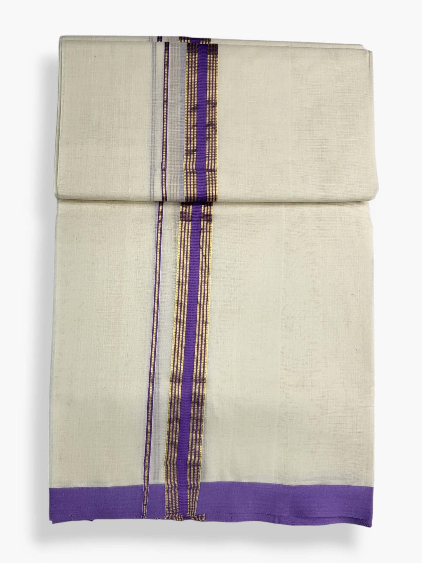  Kerala Balaramapuram Pure Cotton Handloom Mundu/Dhoti 