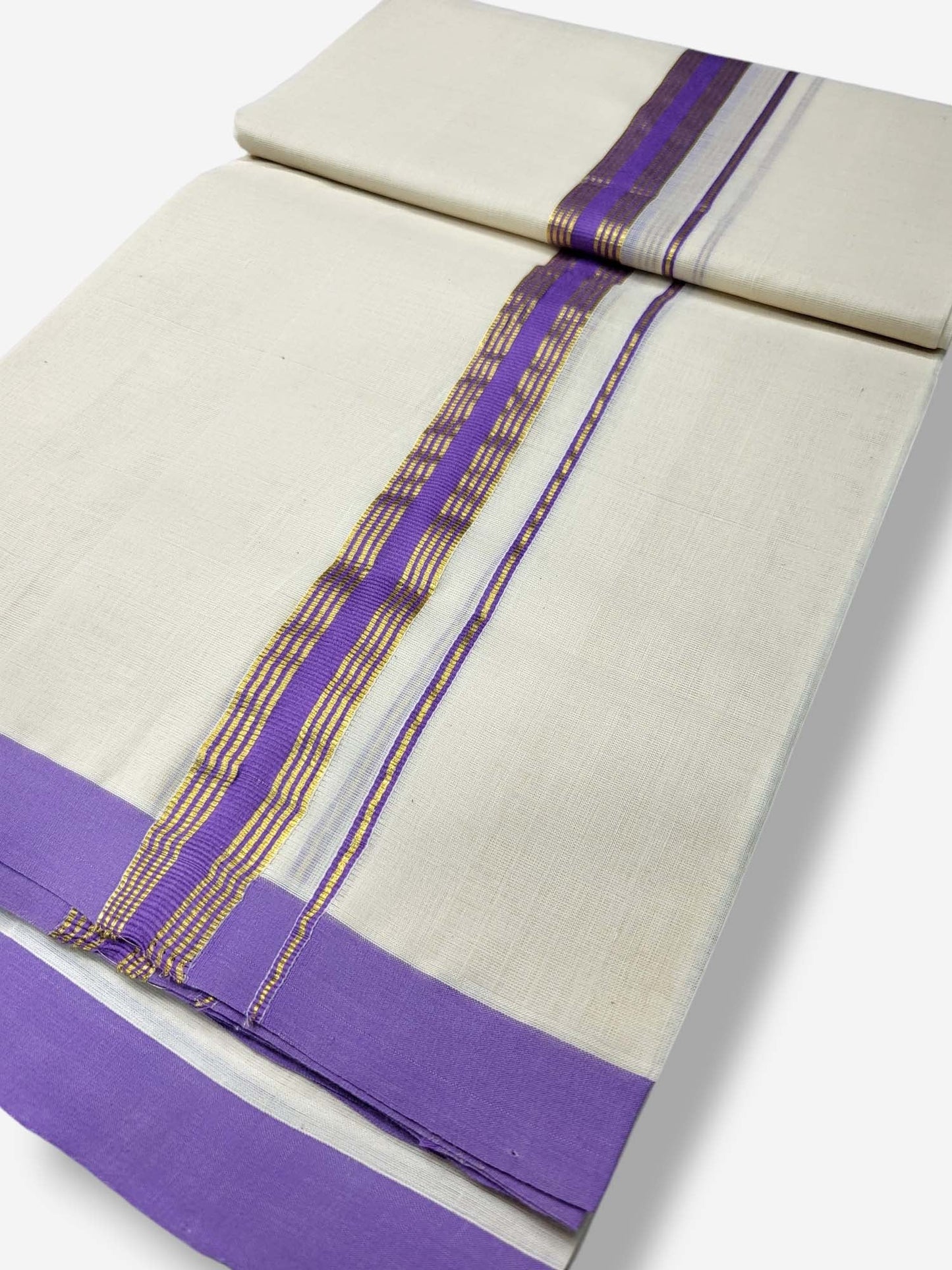  Kerala Balaramapuram Pure Cotton Handloom Mundu/Dhoti 