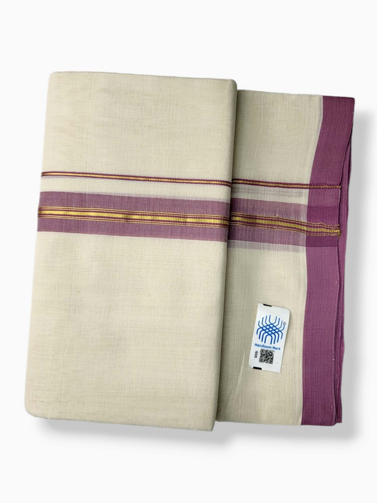  Kerala Balaramapuram Pure Cotton Handloom Mundu/Dhoti 