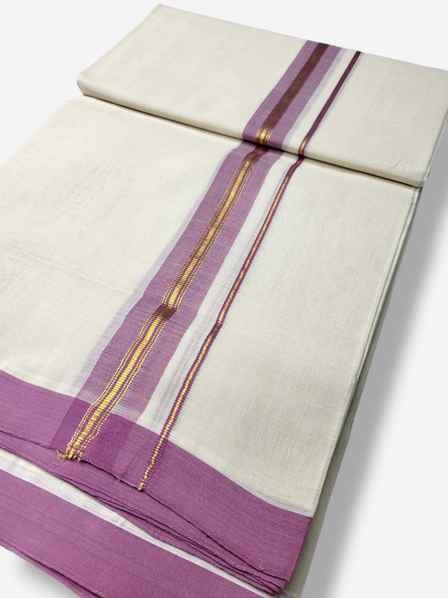  Kerala Balaramapuram Pure Cotton Handloom Mundu/Dhoti 