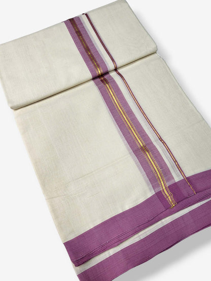  Kerala Balaramapuram Pure Cotton Handloom Mundu/Dhoti 