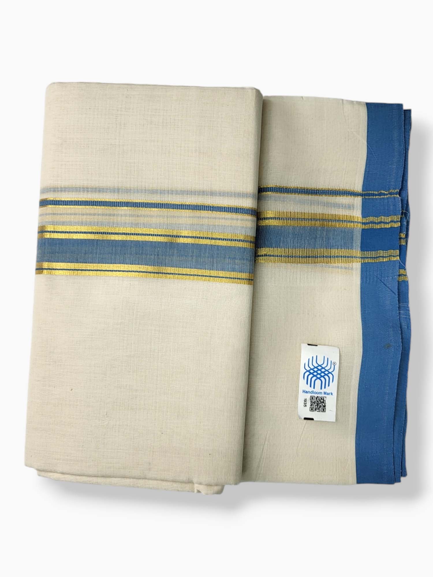  Kerala Balaramapuram Pure Cotton Handloom Mundu/Dhoti 