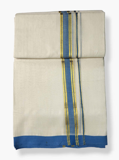  Kerala Balaramapuram Pure Cotton Handloom Mundu/Dhoti 