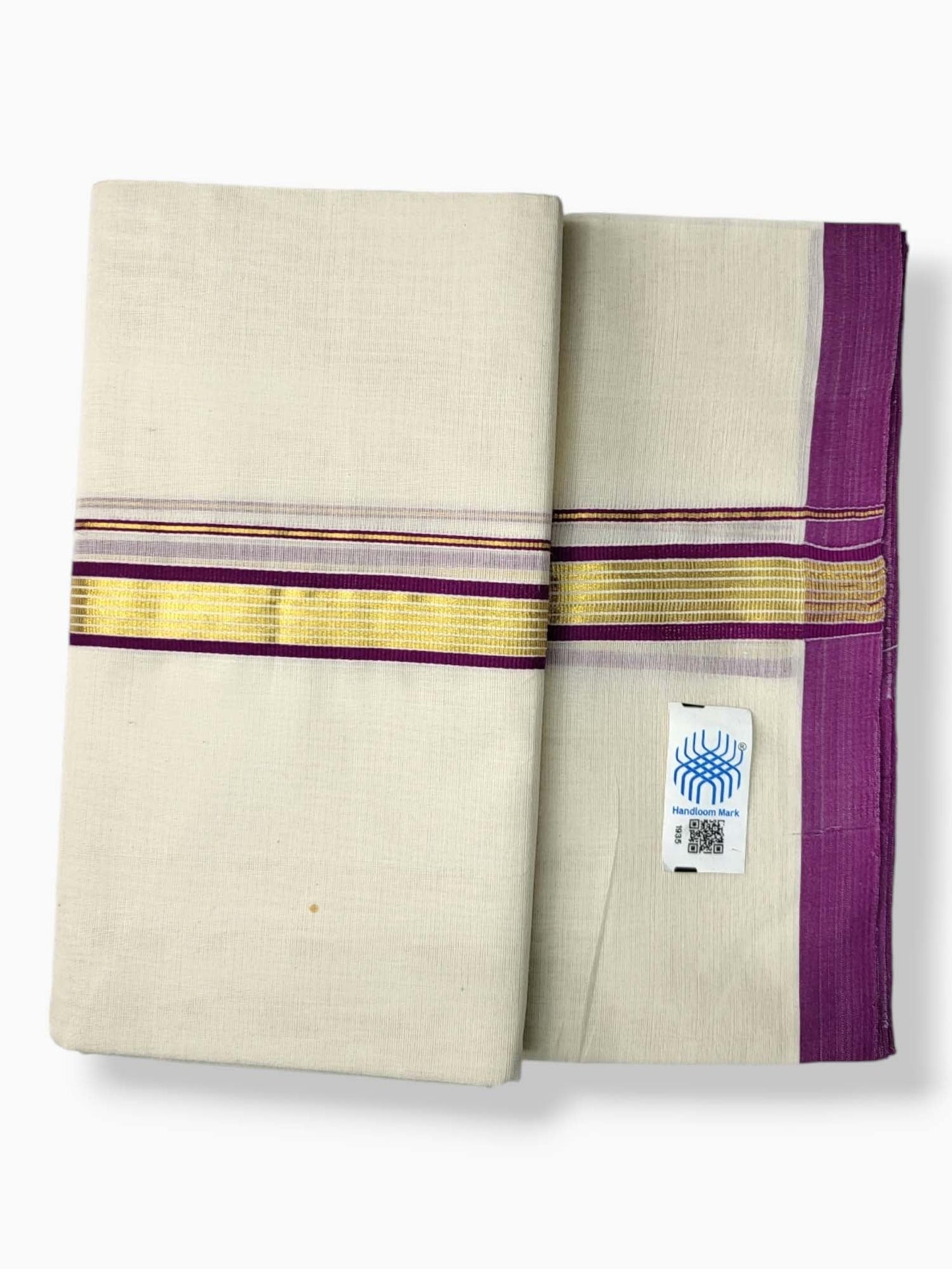  Kerala Balaramapuram Pure Cotton Handloom Mundu/Dhoti 