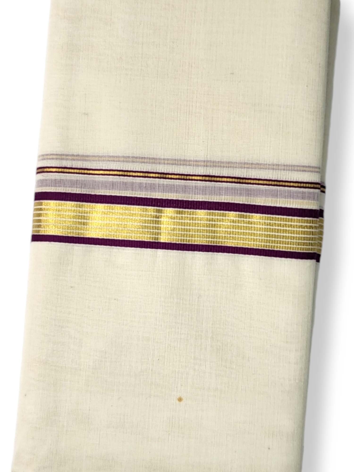  Kerala Balaramapuram Pure Cotton Handloom Mundu/Dhoti 