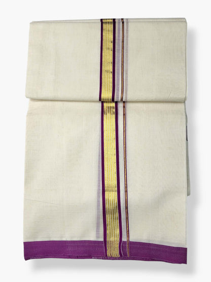  Kerala Balaramapuram Pure Cotton Handloom Mundu/Dhoti 