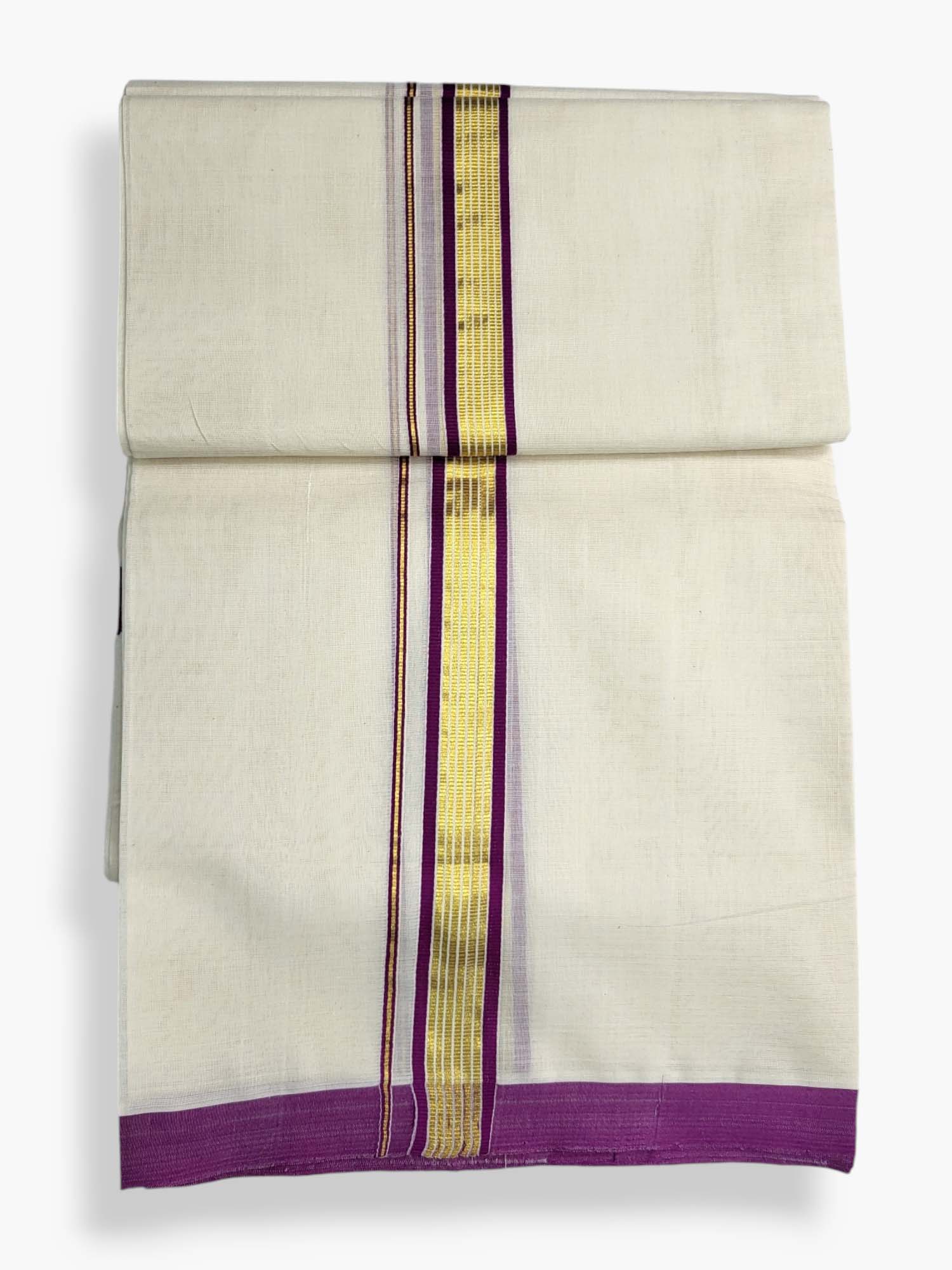  Kerala Balaramapuram Pure Cotton Handloom Mundu/Dhoti 