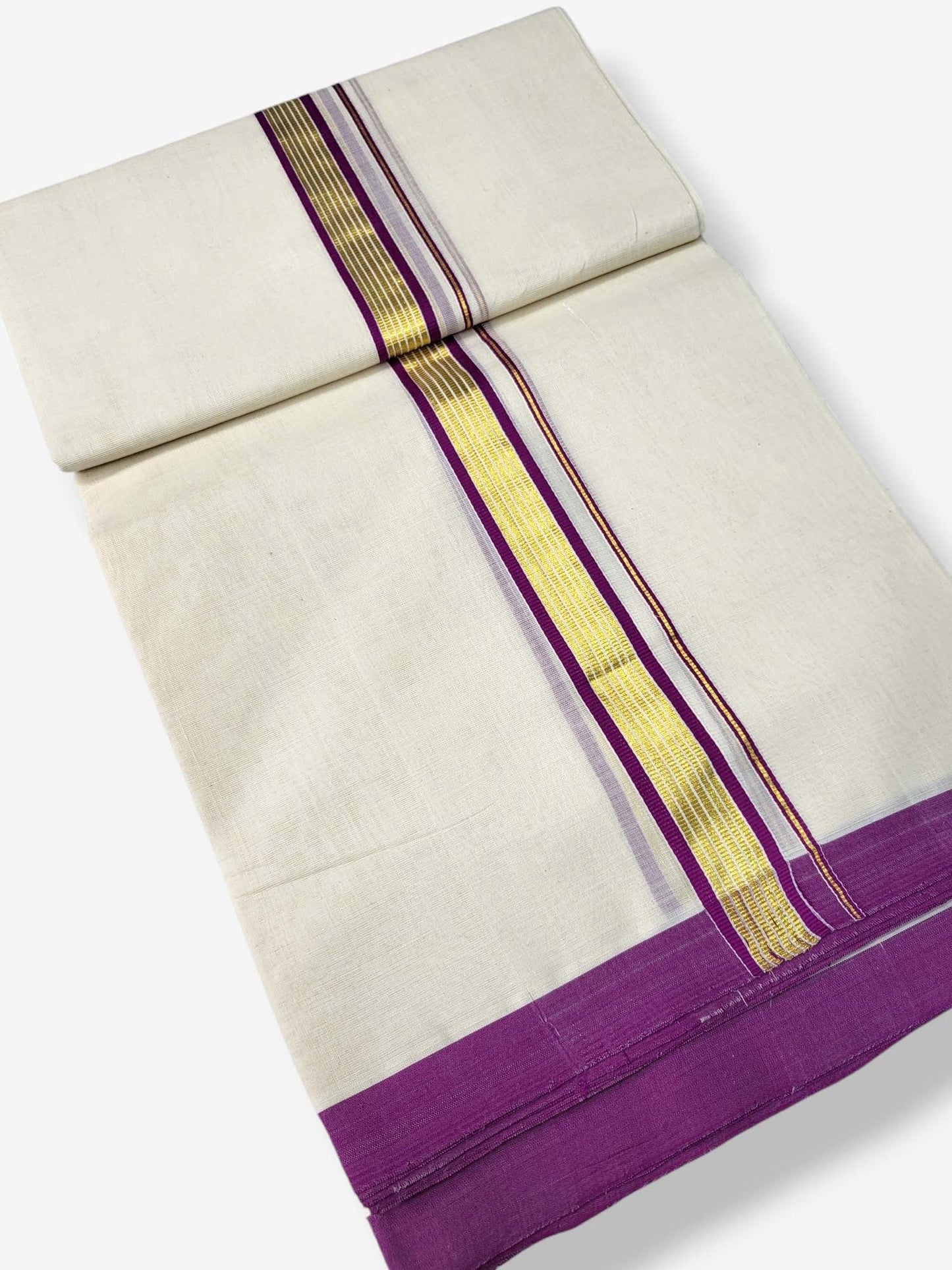  Kerala Balaramapuram Pure Cotton Handloom Mundu/Dhoti 