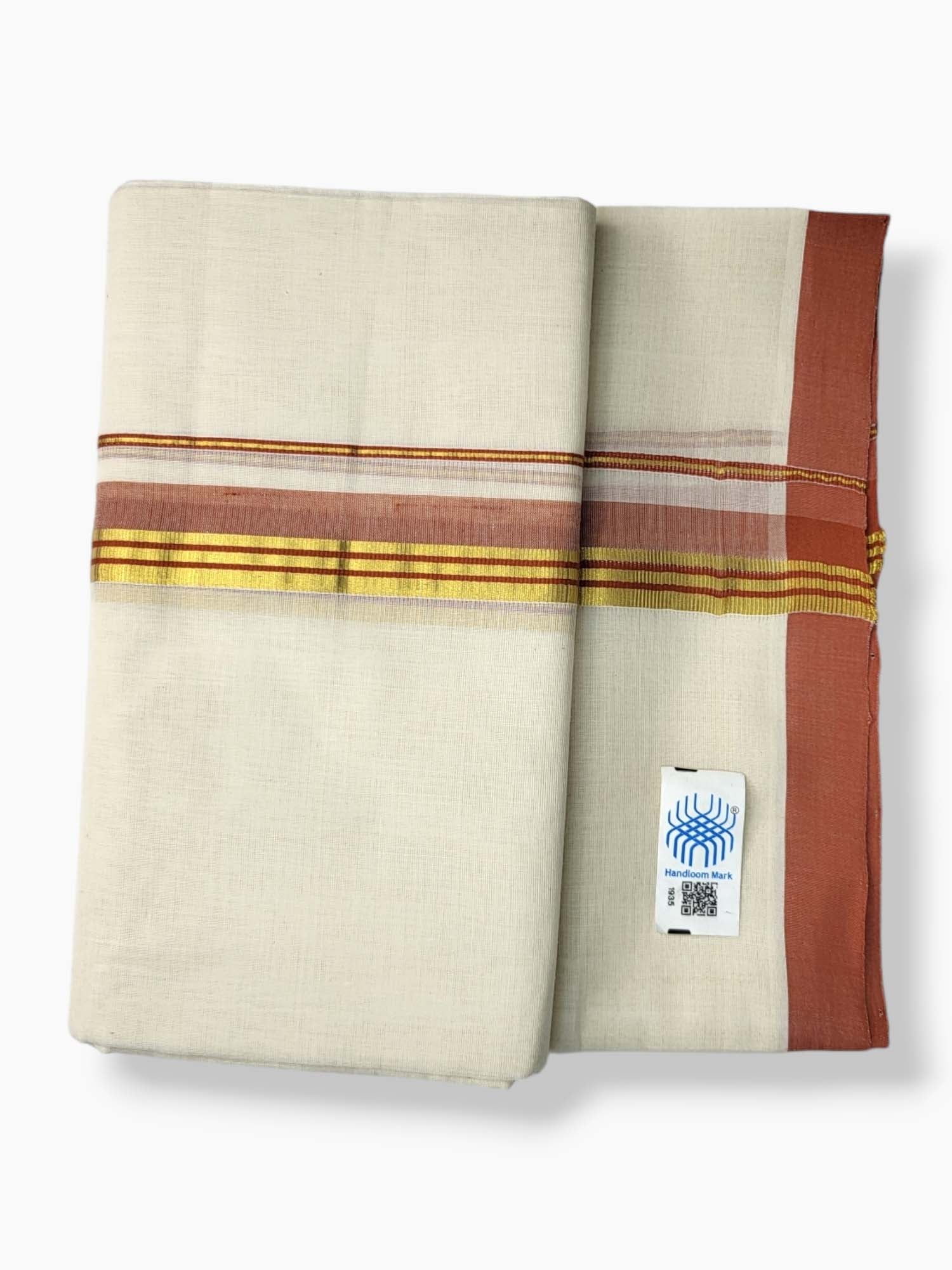  Kerala Balaramapuram Pure Cotton Handloom Mundu/Dhoti 