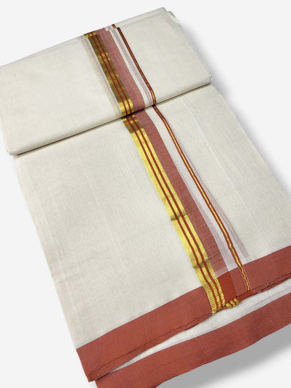  Kerala Balaramapuram Pure Cotton Handloom Mundu/Dhoti 