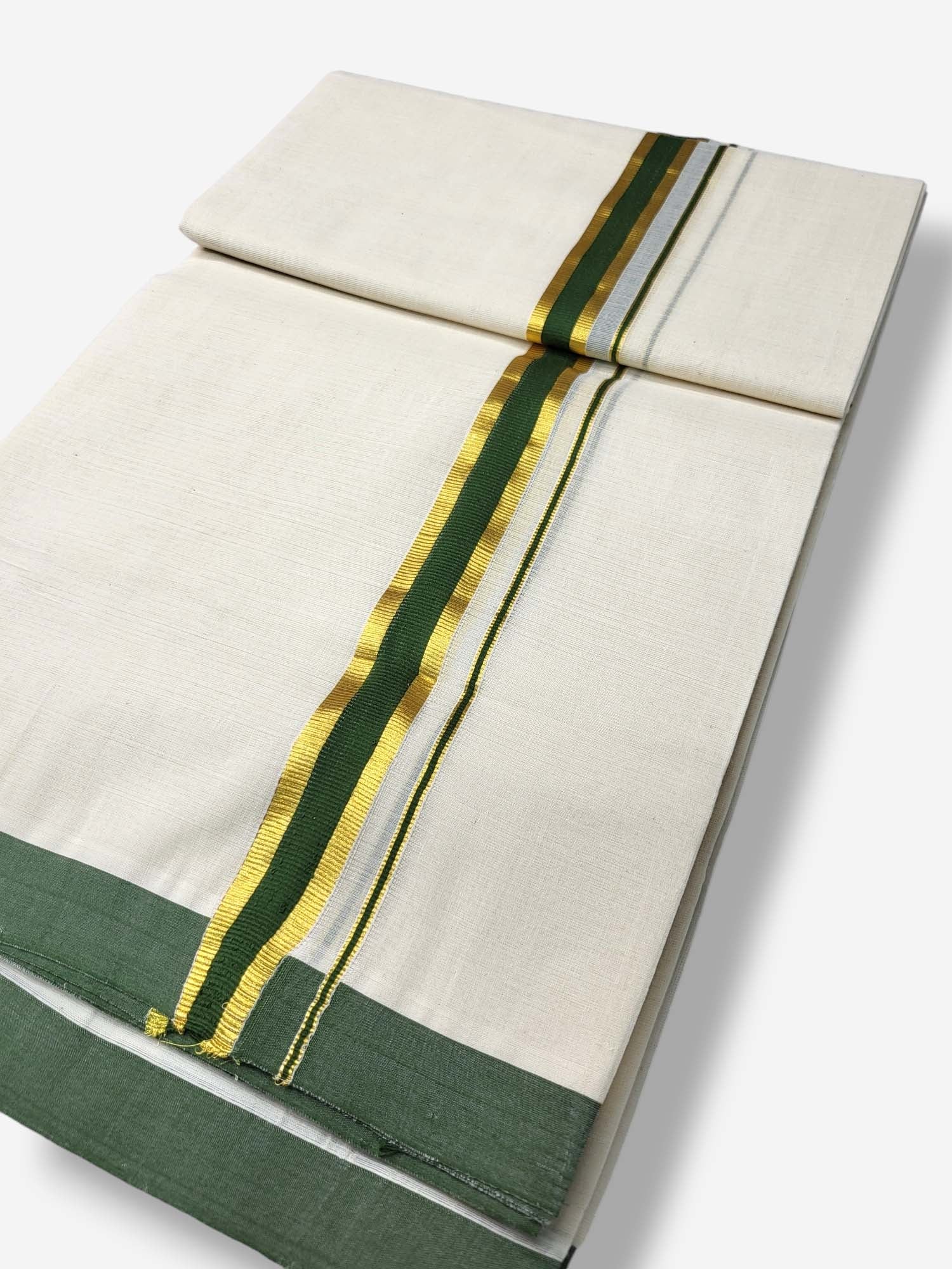  Kerala Balaramapuram Pure Cotton Handloom Mundu/Dhoti 