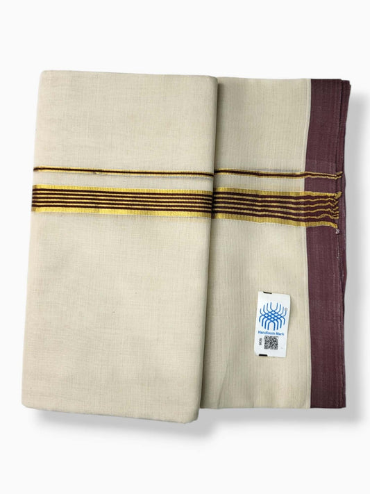  Kerala Balaramapuram Pure Cotton Handloom Mundu/Dhoti 