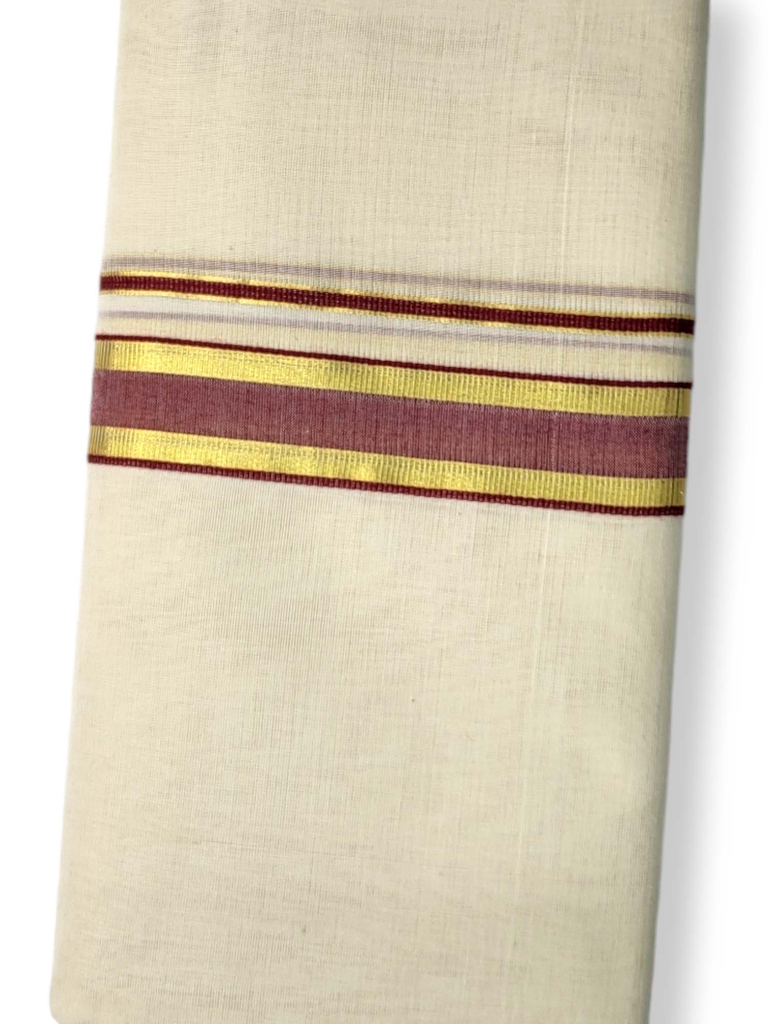  Kerala Balaramapuram Pure Cotton Handloom Mundu/Dhoti 