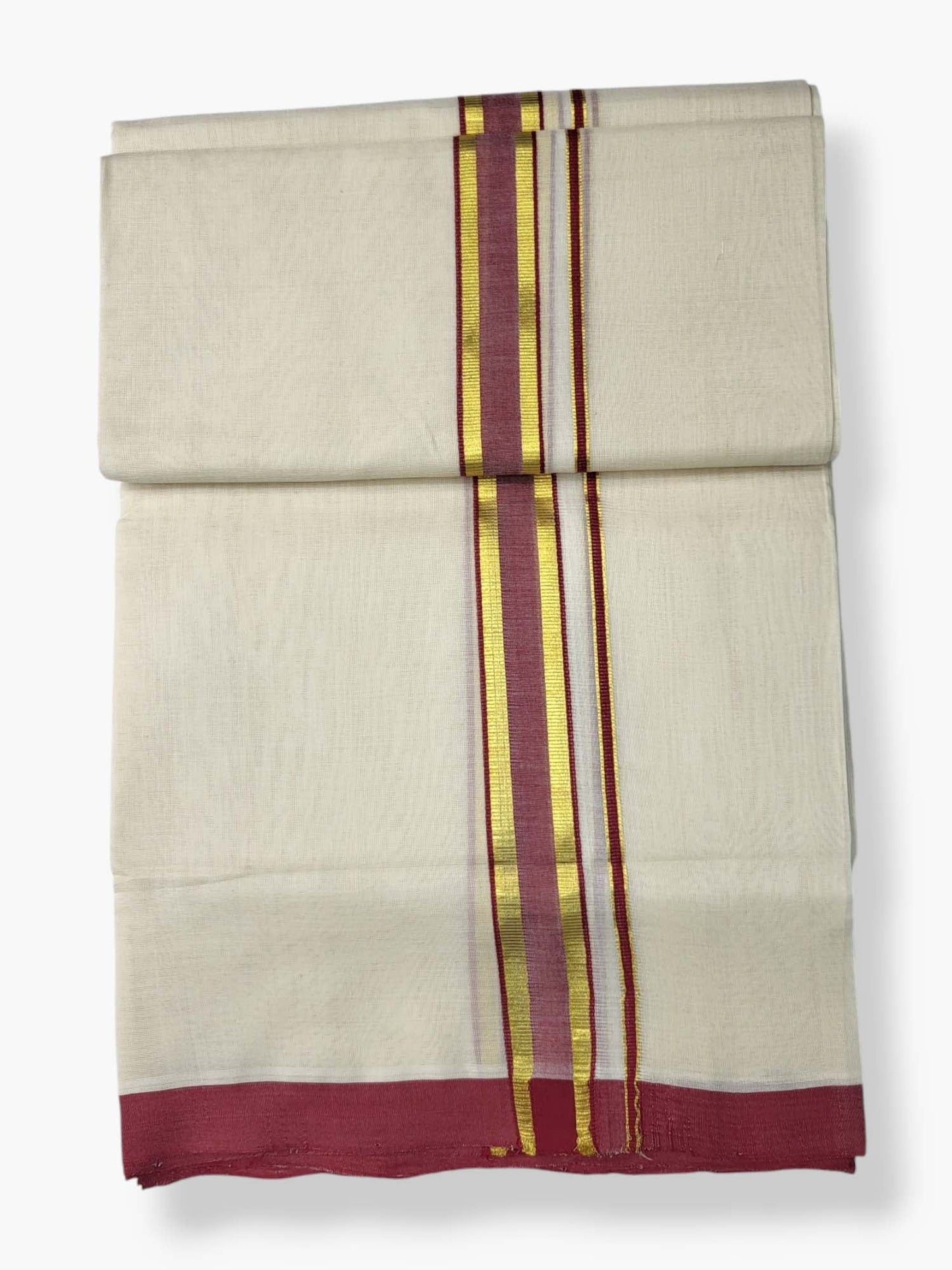  Kerala Balaramapuram Pure Cotton Handloom Mundu/Dhoti 