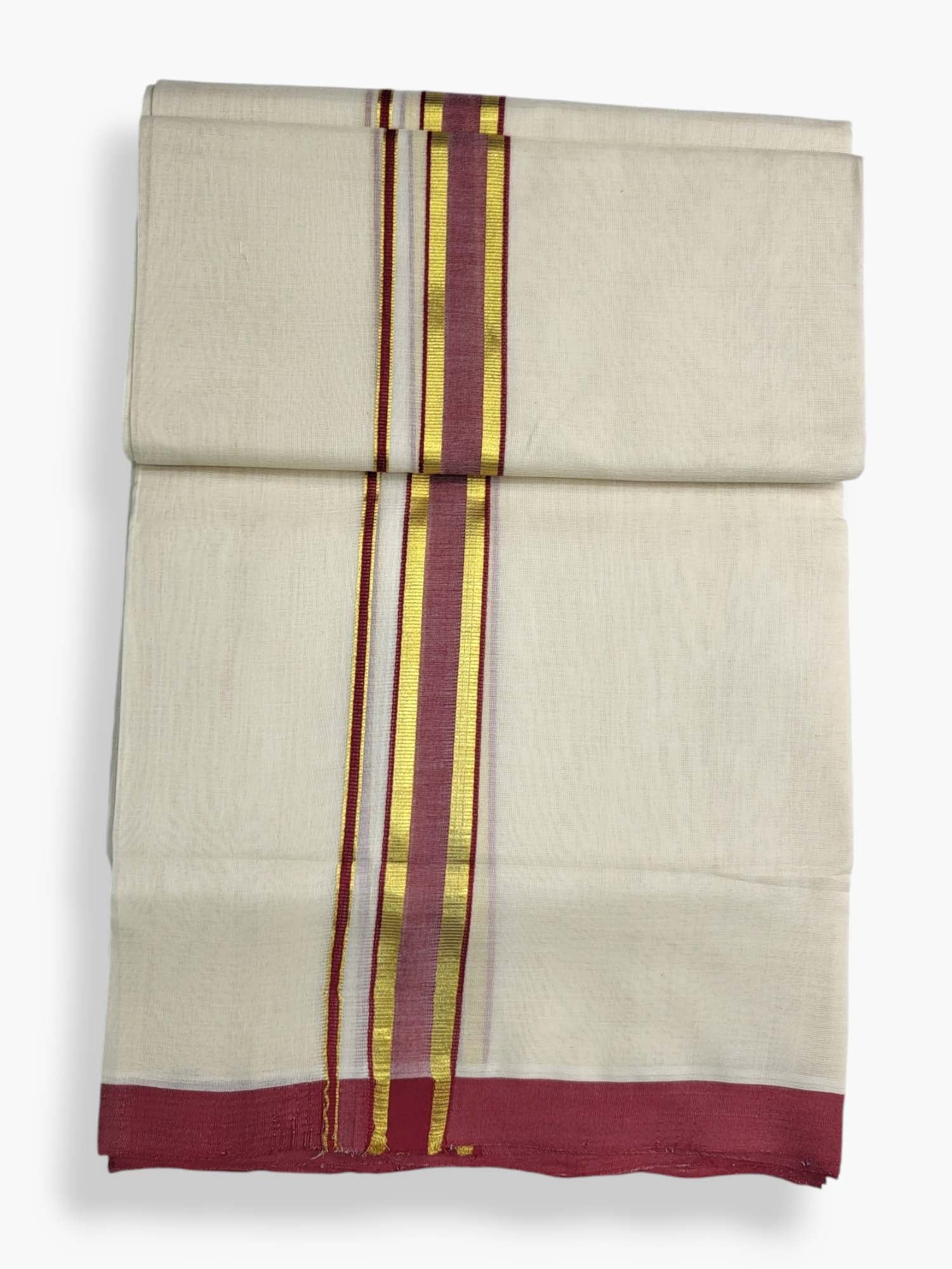  Kerala Balaramapuram Pure Cotton Handloom Mundu/Dhoti 