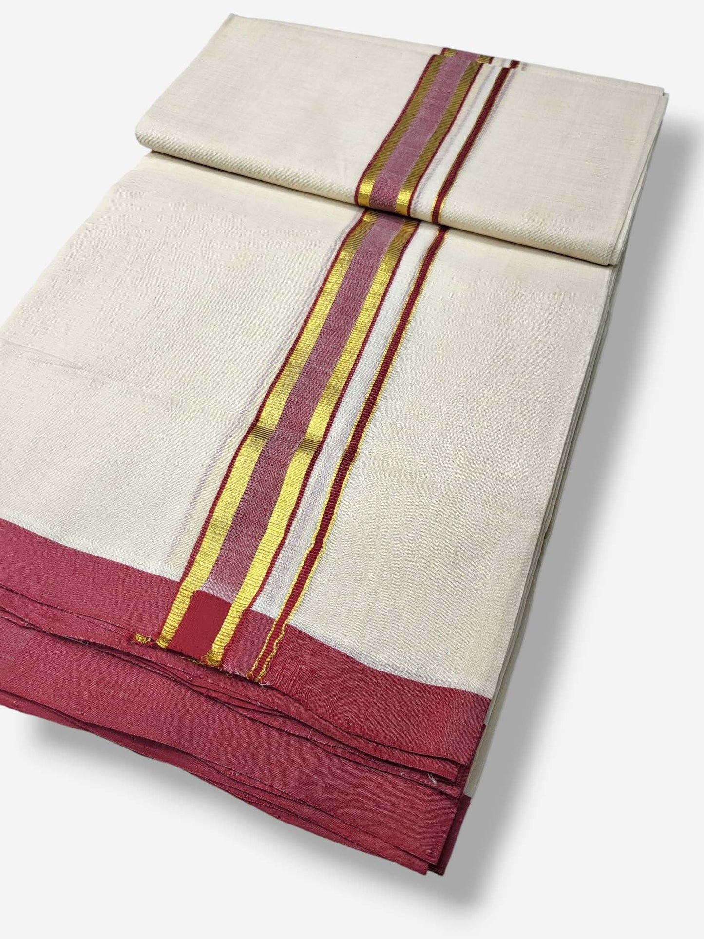  Kerala Balaramapuram Pure Cotton Handloom Mundu/Dhoti 