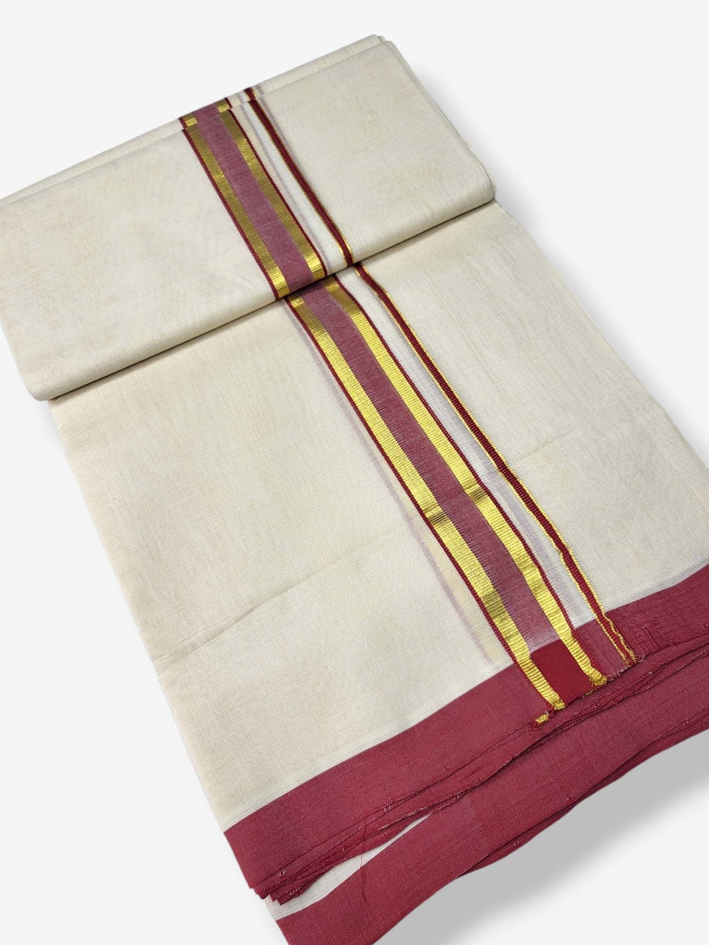  Kerala Balaramapuram Pure Cotton Handloom Mundu/Dhoti 