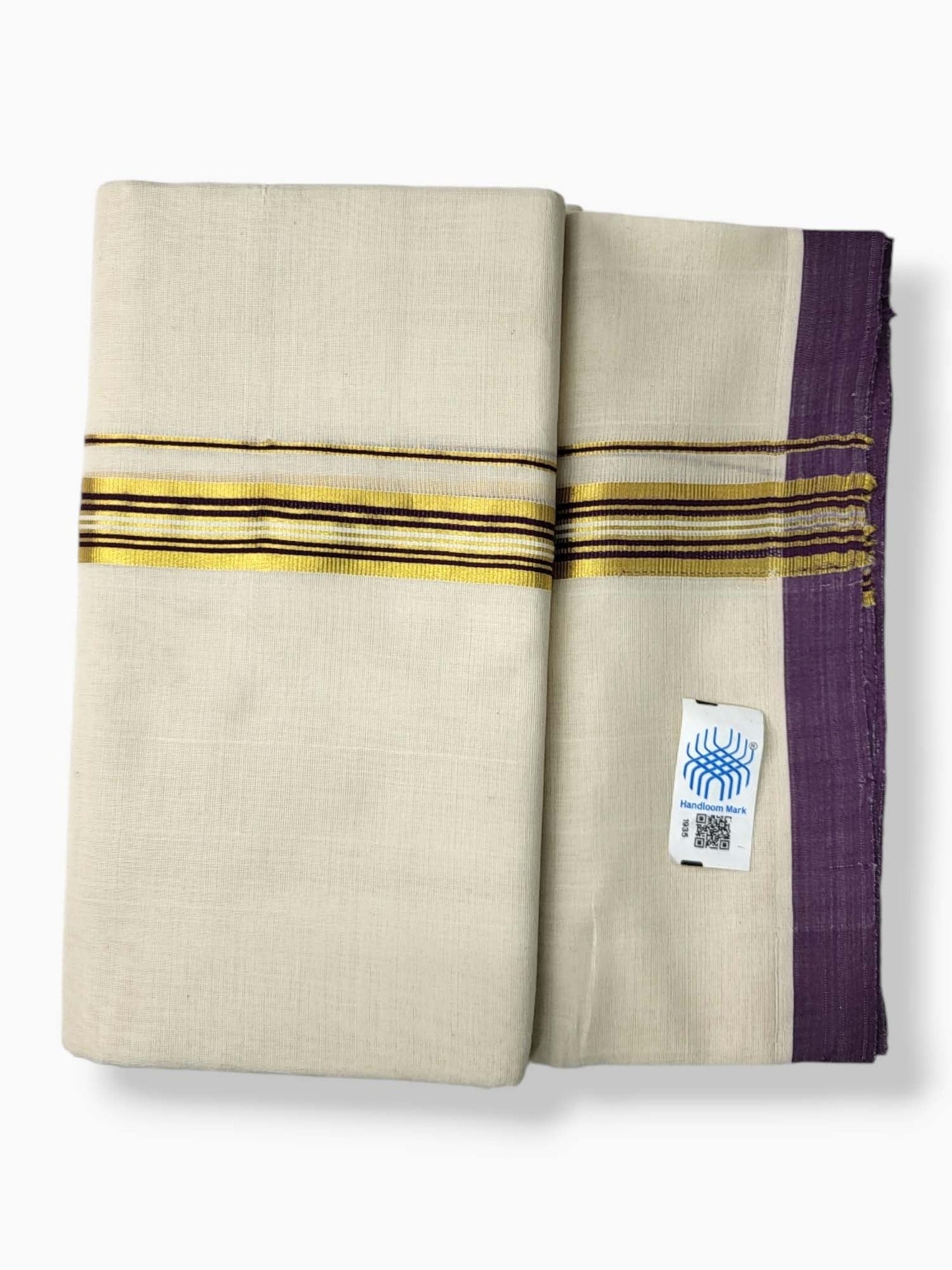  Kerala Balaramapuram Pure Cotton Handloom Mundu/Dhoti 