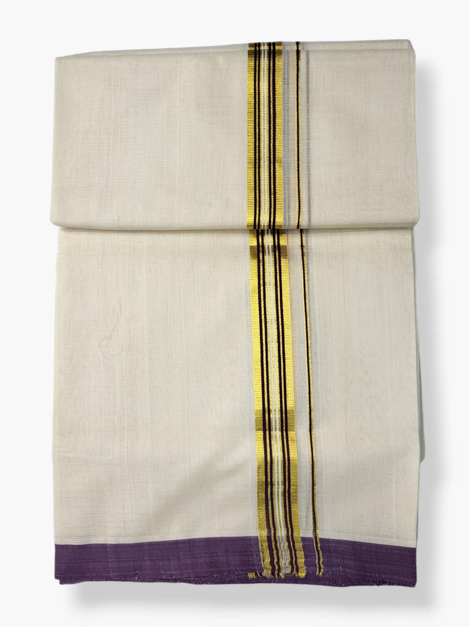  Kerala Balaramapuram Pure Cotton Handloom Mundu/Dhoti 