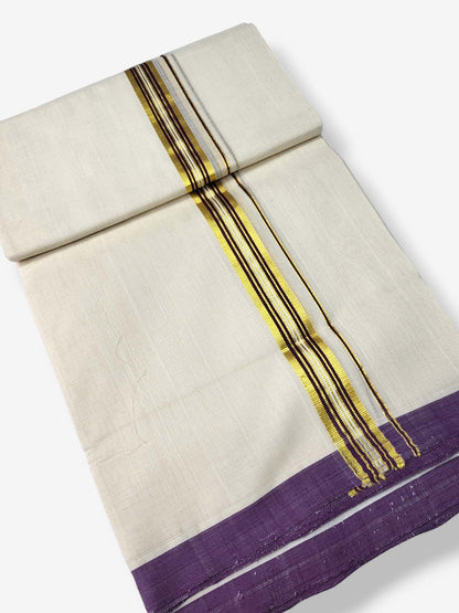  Kerala Balaramapuram Pure Cotton Handloom Mundu/Dhoti 