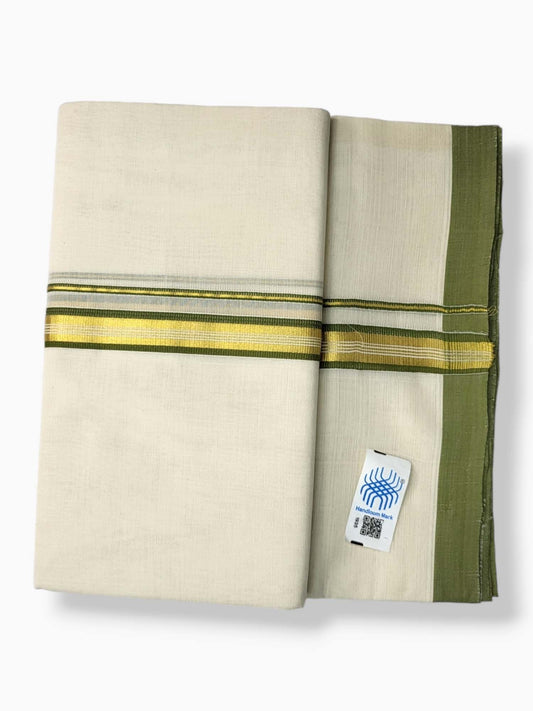  Kerala Balaramapuram Pure Cotton Handloom Mundu/Dhoti 