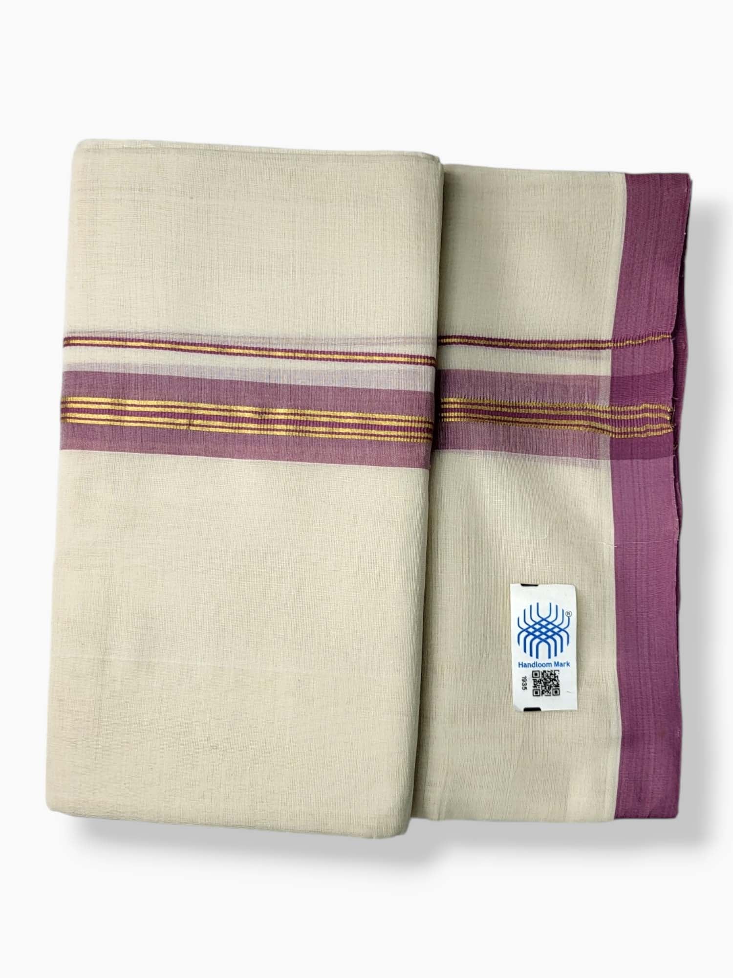  Kerala Balaramapuram Pure Cotton Handloom Mundu/Dhoti 