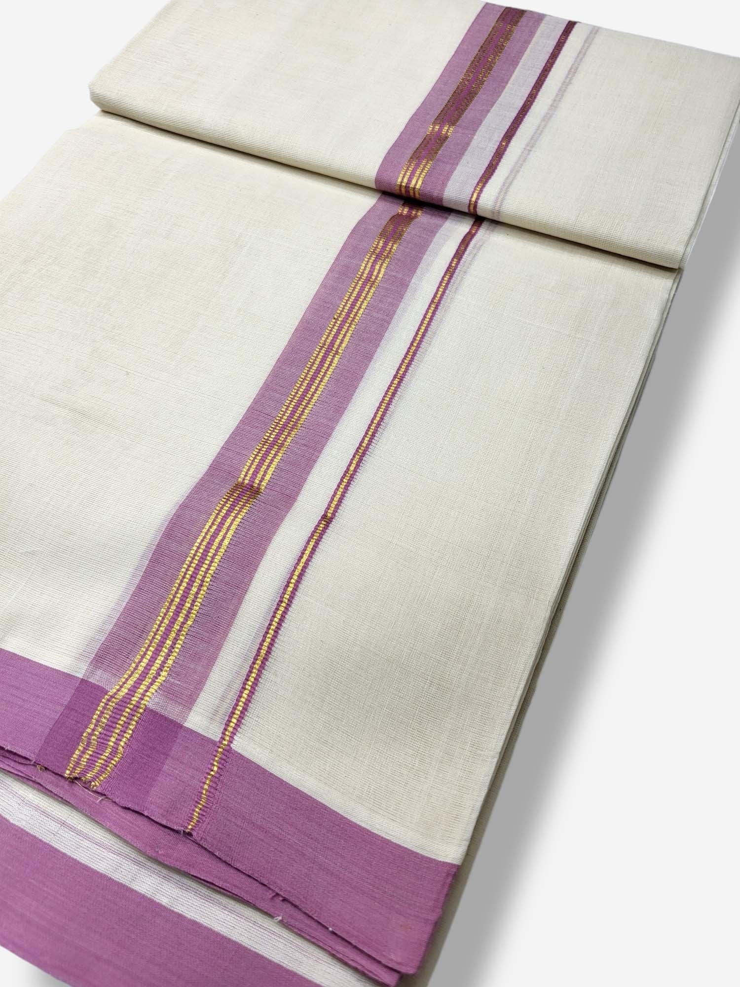  Kerala Balaramapuram Pure Cotton Handloom Mundu/Dhoti 