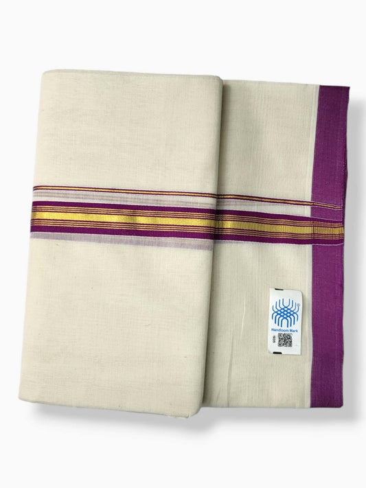  Kerala Balaramapuram Pure Cotton Handloom Mundu/Dhoti 