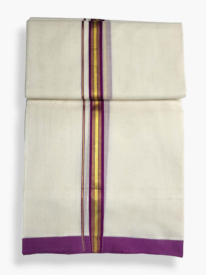  Kerala Balaramapuram Pure Cotton Handloom Mundu/Dhoti 